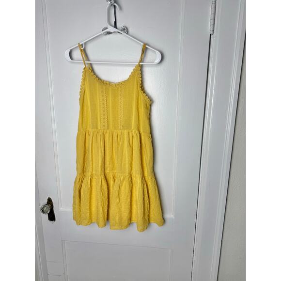 Altar'd State Tank Dress Women's Small Butter Yellow Tiered Mini Sun Dress - Picture 1 of 9